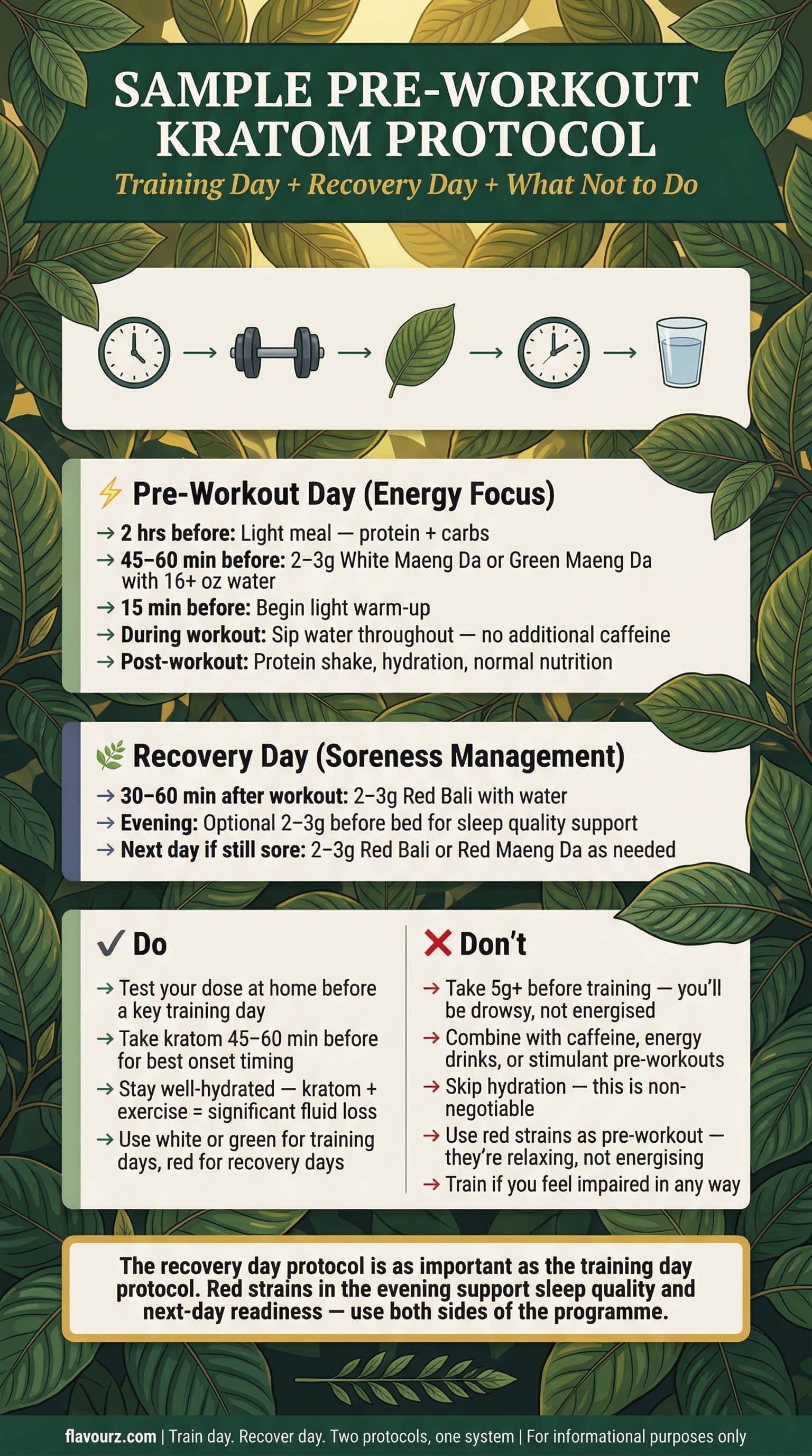 infographic for Sample Pre-Workout Protocol
